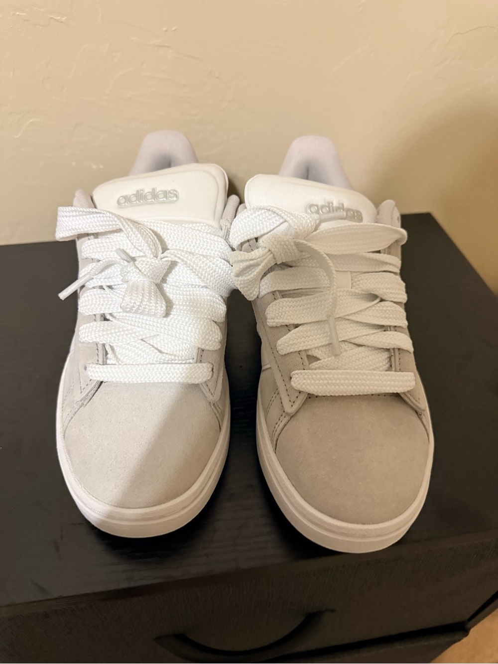 adidas White Suede Lace-Up Sneakers NWOT